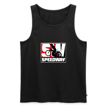 Speedway - Motorcycle Speedway - Männer Premium Bio Tank Top - Schwarz - Vorne - AI Model Male 178 light (178cm)