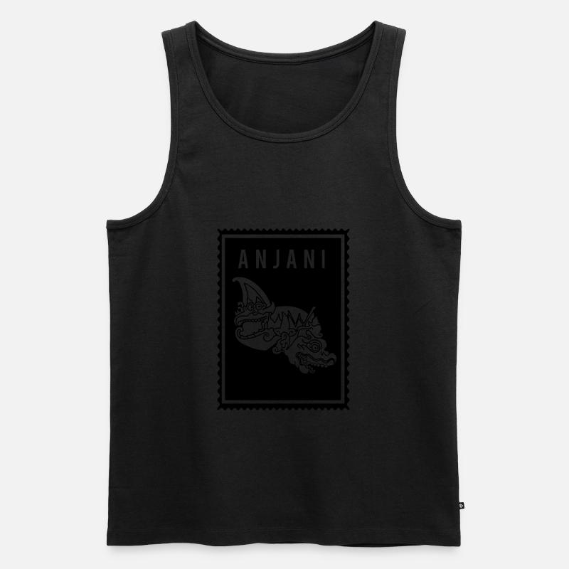 Anjani - Wayang - Männer Premium Bio Tank Top - Schwarz