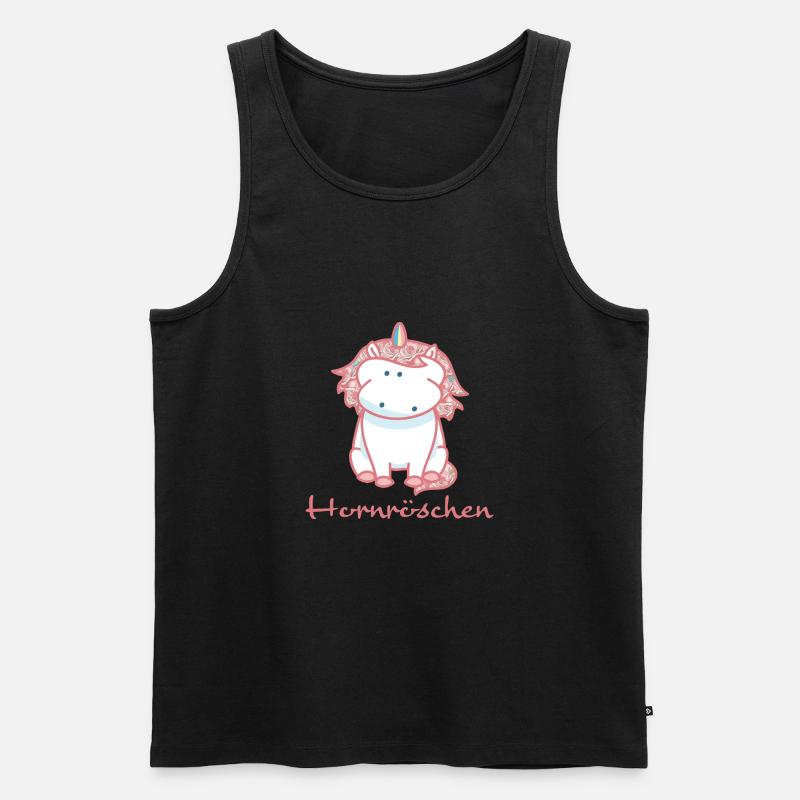 Rosen Einhorn - Männer Premium Bio Tank Top - Schwarz