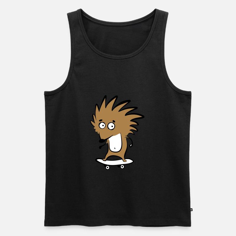 Skate-Igel "Knut H. Heckmann" - Männer Premium Bio Tank Top - Schwarz