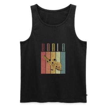 Koala - Männer Premium Bio Tank Top - Schwarz - Vorne - Michal (187cm)