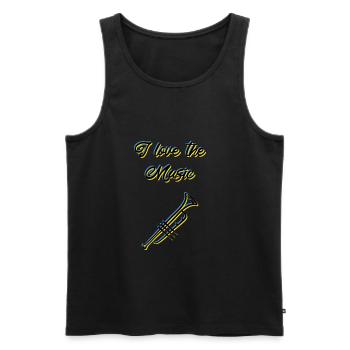 music - Men's Premium Organic Tank Top - black - Front - Michal (187cm)
