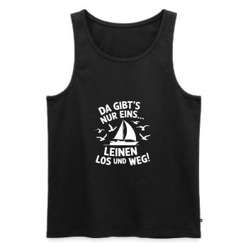 Leinen los und nichts wie weg! Wir legen ab! - Männer Premium Bio Tank Top - Schwarz - Vorne - Michal (187cm)