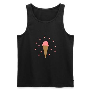Glace aux coeurs - Débardeur bio Premium Homme - noir - Devant - Michal (187cm)