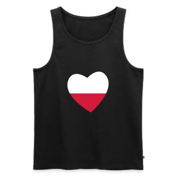Herz Polen - Männer Premium Bio Tank Top - Schwarz - Vorne - Michal (187cm)