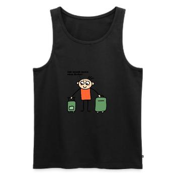 Mann mit Koffern - Mach mich vom Acker - Männer Premium Bio Tank Top - Schwarz - Vorne - Michal (187cm)