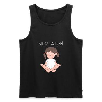 Serenity - calm - self-confidence - Men's Premium Organic Tank Top - black - Front - AI Model Male 178 light (178cm)