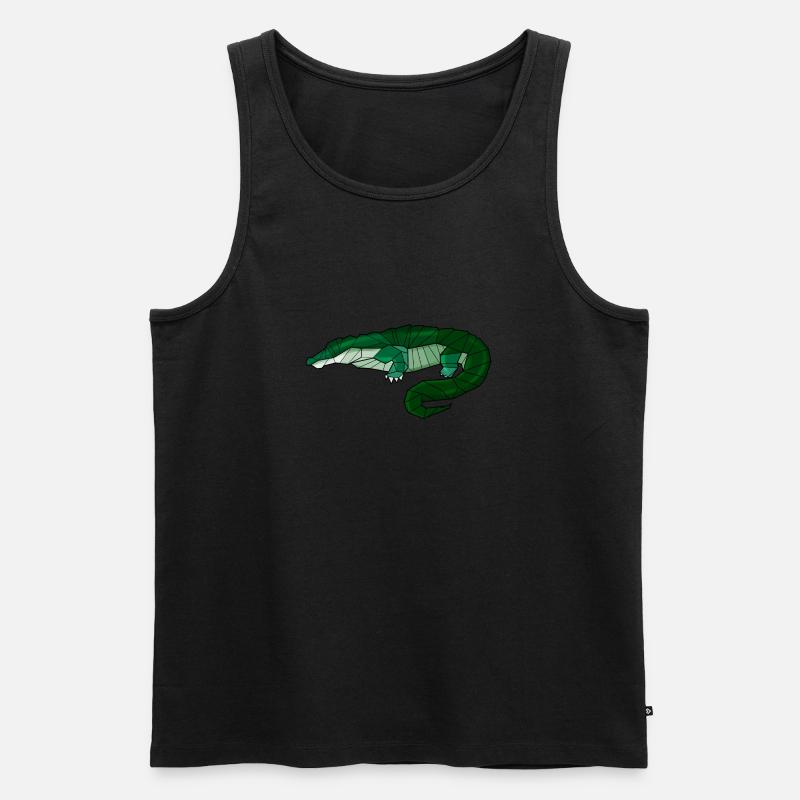 Geometrisch Krokodil Alligator - Männer Premium Bio Tank Top - Schwarz