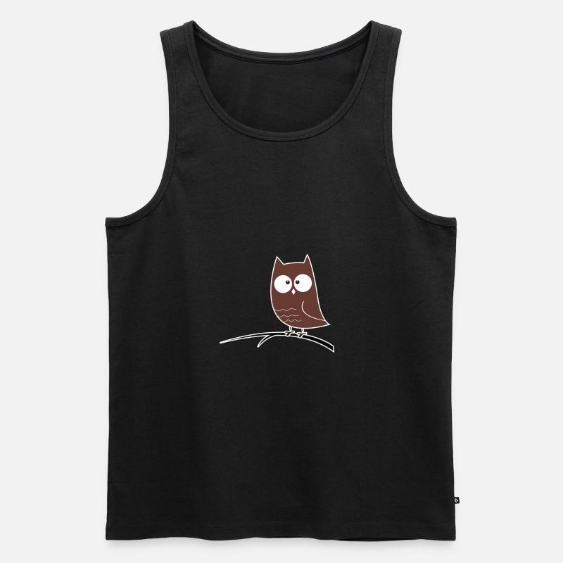Schielende Eule Geschenk Idee - Männer Premium Bio Tank Top - Schwarz