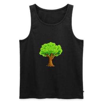 baum tree baumstamm wald forest woods33 - Männer Premium Bio Tank Top - Schwarz - Vorne - Michal (187cm)