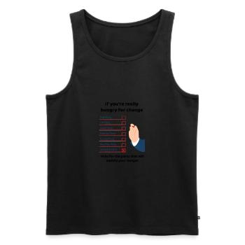 If you're hungry, vote for a dinner party - Men's Premium Organic Tank Top - black - Front - AI Model Male 178 light (178cm)