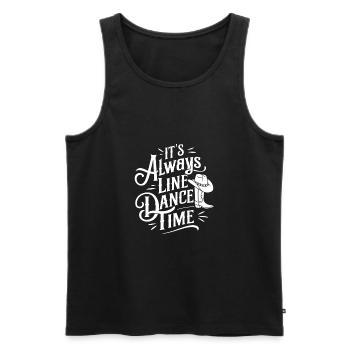 Line Dance Time Time to dance Line Dance - Men's Premium Organic Tank Top - black - Front - AI Model Male 178 light (178cm)