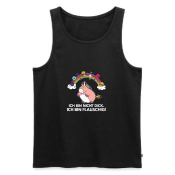 Einhorn-Ich bin nicht dick-Geschenk - Männer Premium Bio Tank Top - Schwarz - Vorne - Michal (187cm)