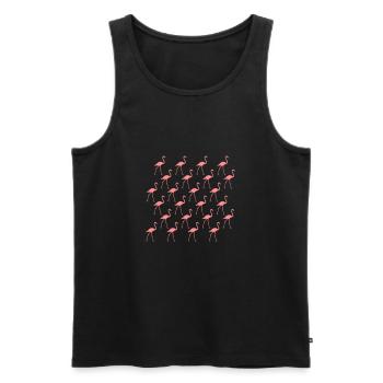 Flamingo rosa Muster - Männer Premium Bio Tank Top - Schwarz - Vorne - AI Model Male 178 light (178cm)