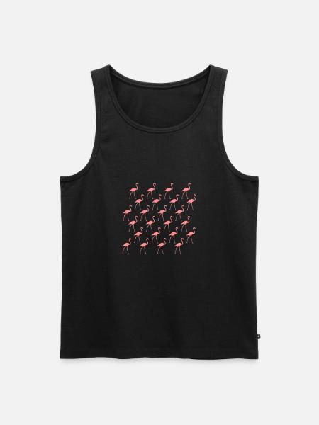 Flamingo rosa Muster - Männer Premium Bio Tank Top - Schwarz
