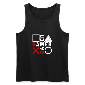 Gamer gaming buttons console - Men's Premium Organic Tank Top - black - Front - AI Model Male 178 light (178cm)