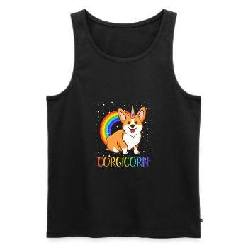 Corgi Lover Gift - Men's Premium Organic Tank Top - black - Front - Michal (187cm)