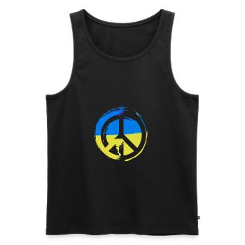 ukraine ,peace,flagge,friede,zeichen - Männer Premium Bio Tank Top - Schwarz - Vorne - AI Model Male 178 light (178cm)