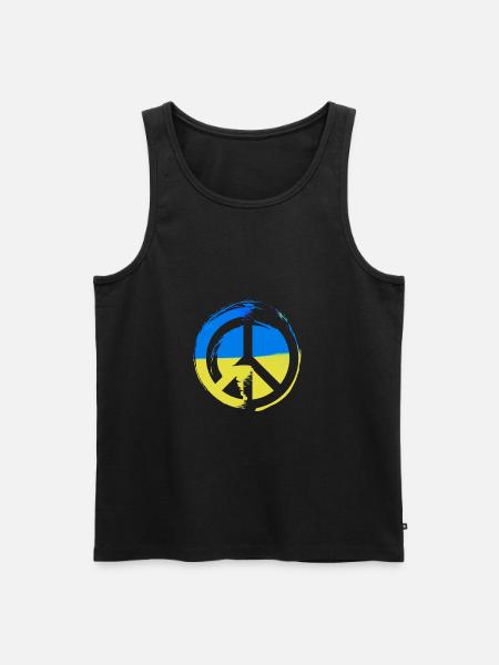 ukraine ,peace,flag,peace,sign - Men's Premium Organic Tank Top - black