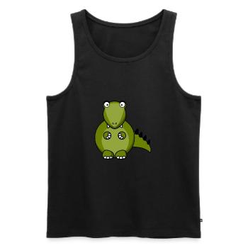 Dino - Men's Premium Organic Tank Top - black - Front - AI Model Male 178 light (178cm)