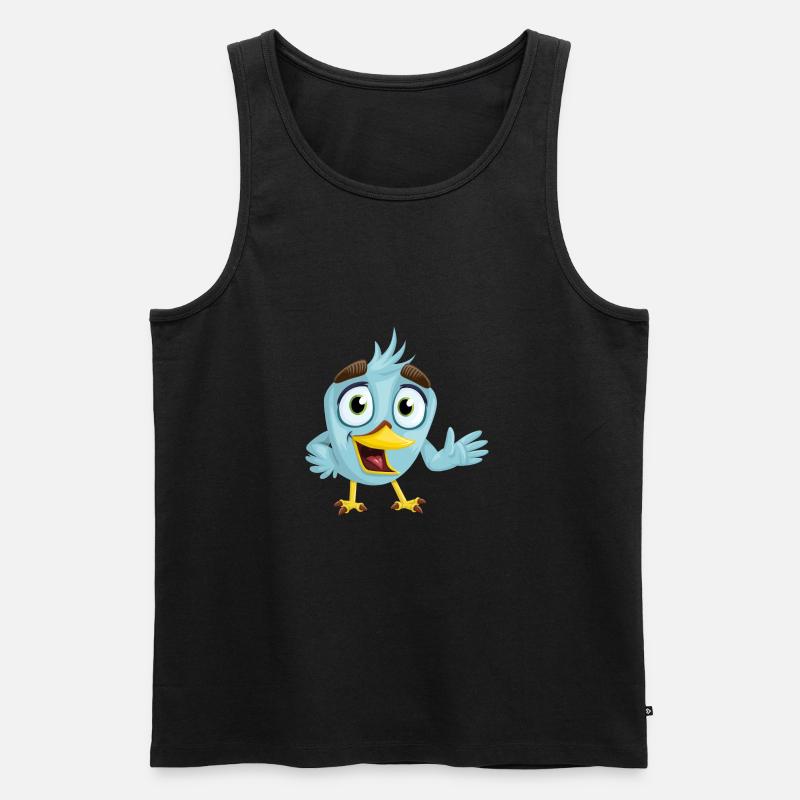 Lustiger blauer Vogel, Geschenkidee - Männer Premium Bio Tank Top - Schwarz