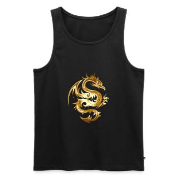 Drache Chinesischer Dragon Fantasy Geschenk - Männer Premium Bio Tank Top - Schwarz - Vorne - Michal (187cm)