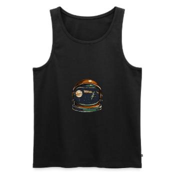Atronauts helmet - Men's Premium Organic Tank Top - black - Front - AI Model Male 178 light (178cm)