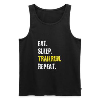Trailrunning Eat Sleep Traillauf Shirt Geschenk - Männer Premium Bio Tank Top - Schwarz - Vorne - AI Model Male 178 light (178cm)