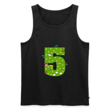 5th Birthday Young Girl 5 years Farmer Farmer - Men's Premium Organic Tank Top - black - Front - Michal (187cm)