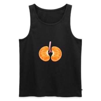 Poumon de mandarine - Débardeur bio Premium Homme - noir - Devant - AI Model Male 178 light (178cm)