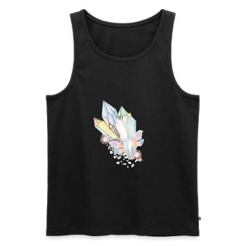 irisierende Kristalle mit Elfen Flügel und Sterne - Männer Premium Bio Tank Top - Schwarz - Vorne - AI Model Male 178 light (178cm)