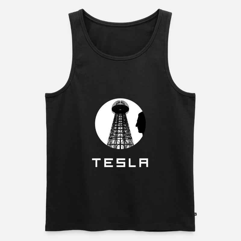 Tesla Tower - Männer Premium Bio Tank Top - Schwarz