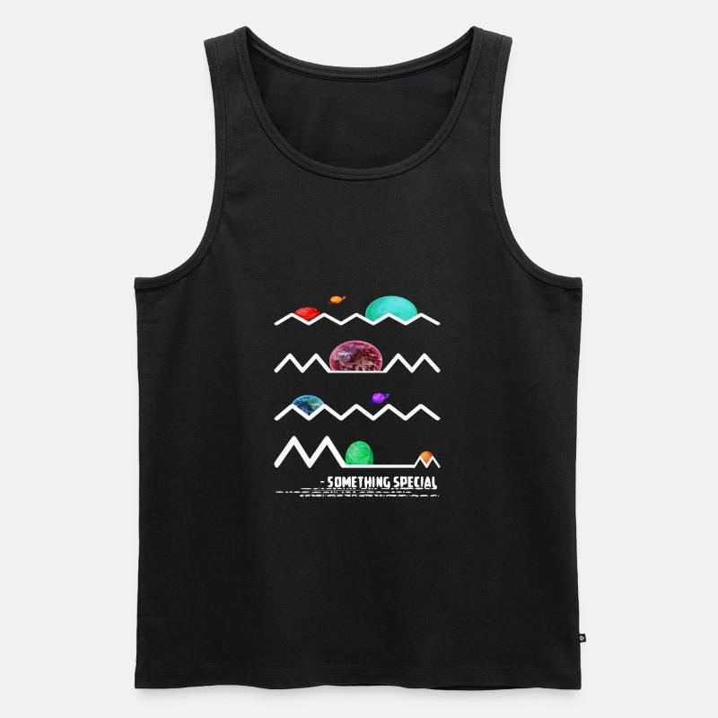 Weltraum mit Planeten - Männer Premium Bio Tank Top - Schwarz