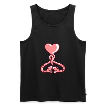 Heart Balloon Worms - Men's Premium Organic Tank Top - black - Front - Michal (187cm)