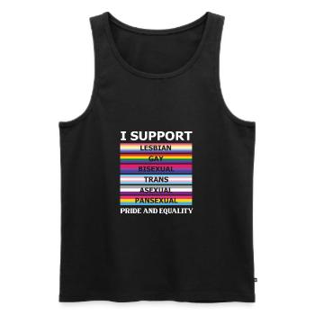 Rainbow Kleidung Regenbogen Mann Pride outfit - Männer Premium Bio Tank Top - Schwarz - Vorne - Michal (187cm)