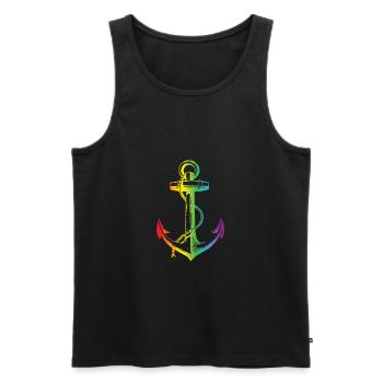 Rainbow Regenbogen Pride Homosexual Kleidung Mann - Männer Premium Bio Tank Top - Schwarz - Vorne - Michal (187cm)