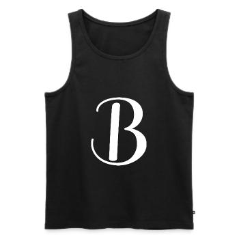Kalligraphie, Initiale B - Männer Premium Bio Tank Top - Schwarz - Vorne - AI Model Male 178 light (178cm)
