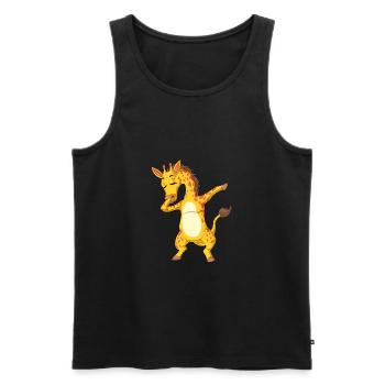 Dabbing Giraffe - Männer Premium Bio Tank Top - Schwarz - Vorne - Michal (187cm)