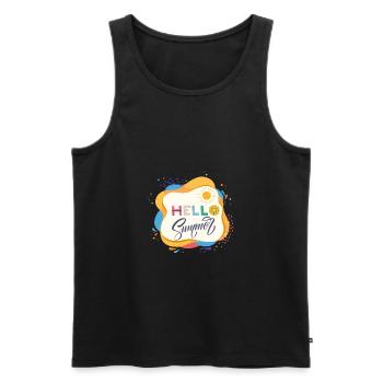 Es ist Sommer - Männer Premium Bio Tank Top - Schwarz - Vorne - Michal (187cm)