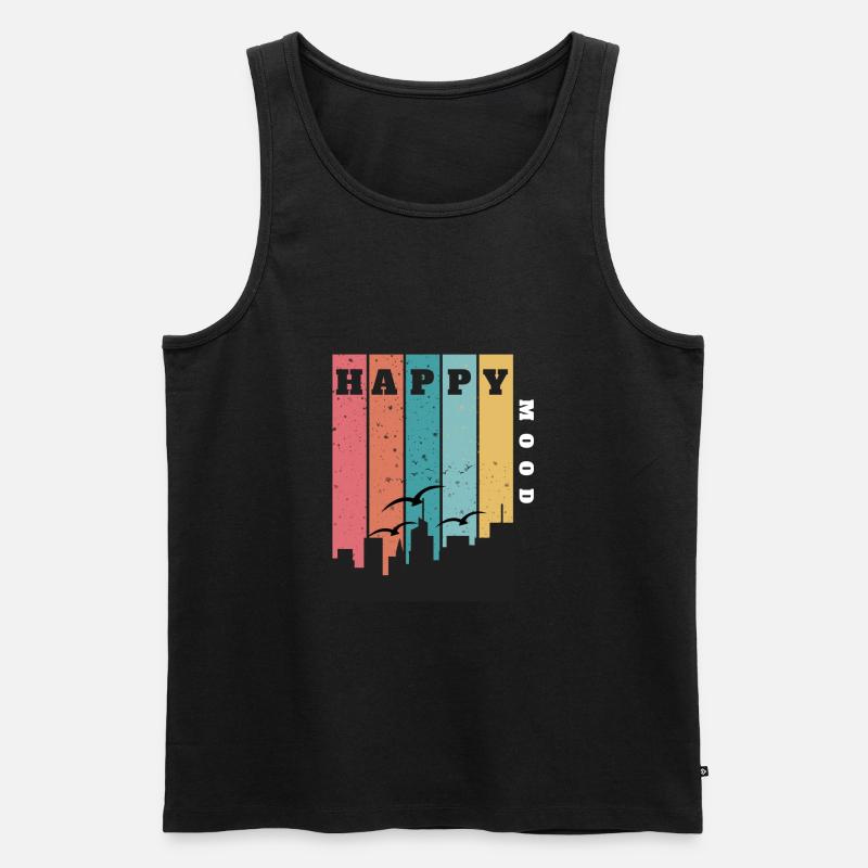 Happy Mood Drucke - Männer Premium Bio Tank Top - Schwarz