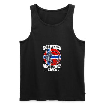 Norwegen Angeltour 2022 Angeln in Norwegen - Männer Premium Bio Tank Top - Schwarz - Vorne - Michal (187cm)