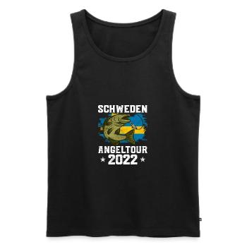Schweden Angeltour 2022 Angeln in Schweden - Männer Premium Bio Tank Top - Schwarz - Vorne - Michal (187cm)