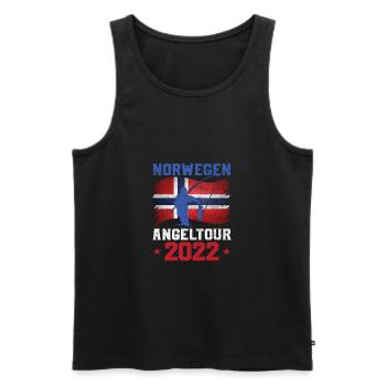 Norwegen Angeltour 2022 Angeltrip nach Norwegen - Männer Premium Bio Tank Top - Schwarz - Vorne - Michal (187cm)