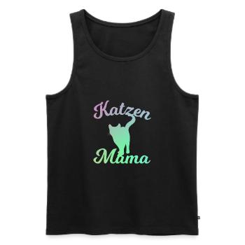 Katzen Mama - Katzendesign - Männer Premium Bio Tank Top - Schwarz - Vorne - AI Model Male 178 light (178cm)