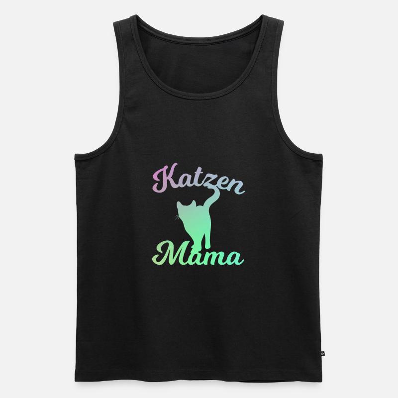 Katzen Mama - Katzendesign - Männer Premium Bio Tank Top - Schwarz