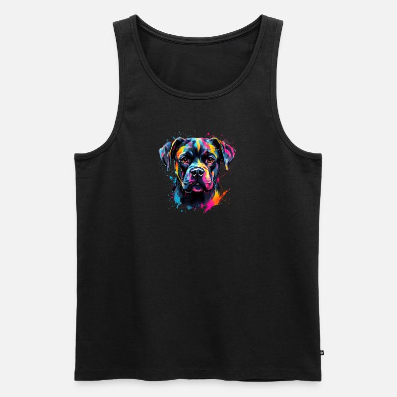 Bunter Rottweiler - Männer Premium Bio Tank Top - Schwarz