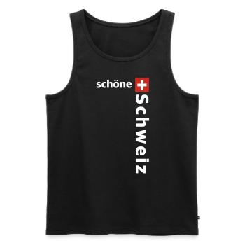 Schöne Schweiz | Tourismus, Fondue, Ski fahren - Männer Premium Bio Tank Top - Schwarz - Vorne - Michal (187cm)