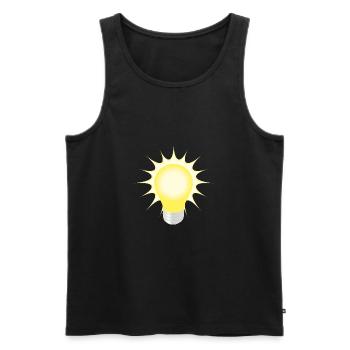 light bulb - Men's Premium Organic Tank Top - black - Front - AI Model Male 178 light (178cm)