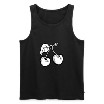 cherries kirschen veggie gemuese fruits16 - Männer Premium Bio Tank Top - Schwarz - Vorne - AI Model Male 178 light (178cm)