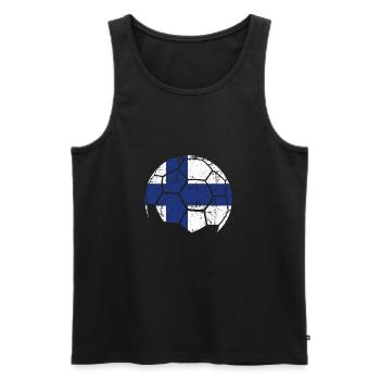 Finland Soccer Ball Fußball - Männer Premium Bio Tank Top - Schwarz - Vorne - AI Model Male 178 light (178cm)